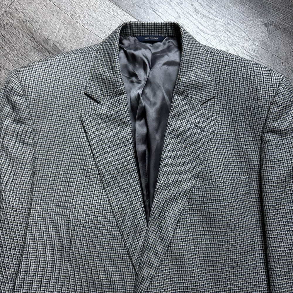 Brooks Brothers 43L Green Gingham Check Fitzgerald Blazer Sport Coat Suit Jacket